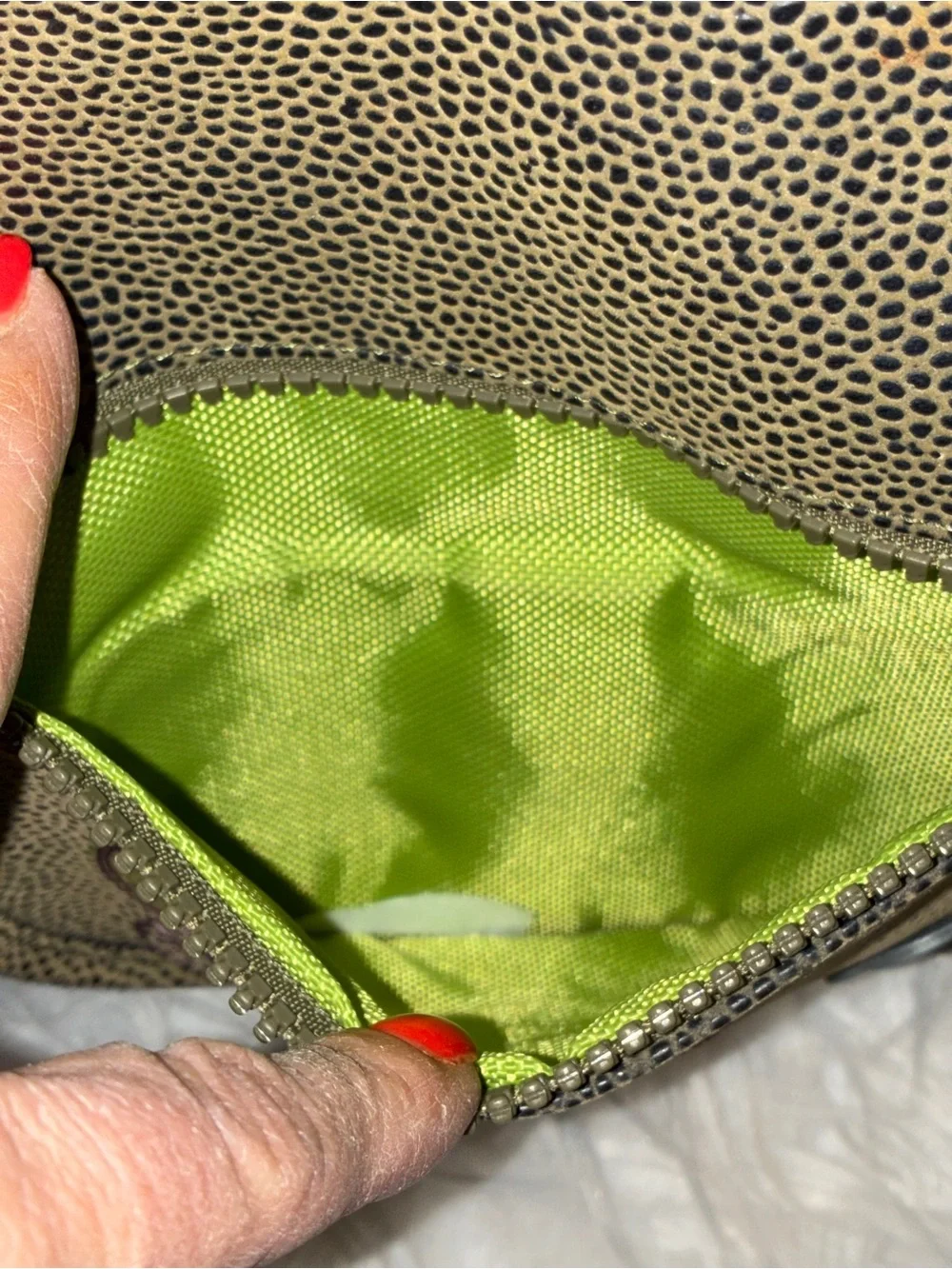 Haiku Olive Crossbody‎ Bag with Lime Strap with Embroidery